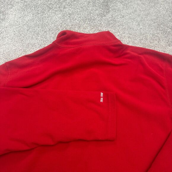 The North Face TKA 100 1/4 Zip Fleece Jacket Mens XL Red Mock Neck Outdoor Hike - Picture 6 of 14